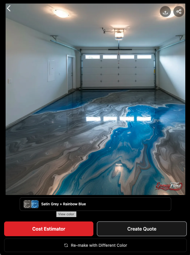 AI-generated epoxy visualization in the app