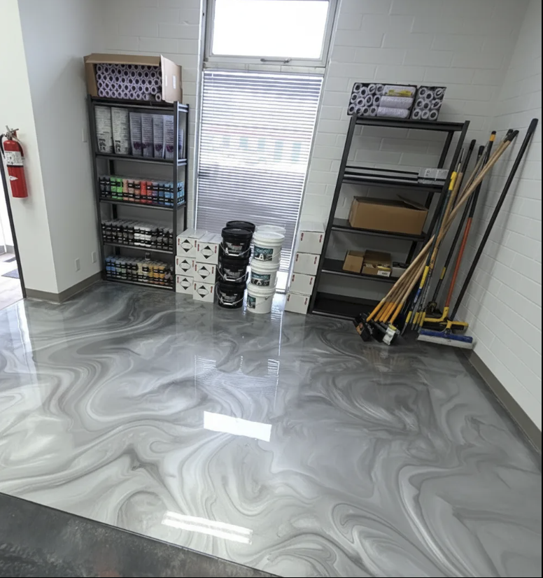 Metallic marble showroom